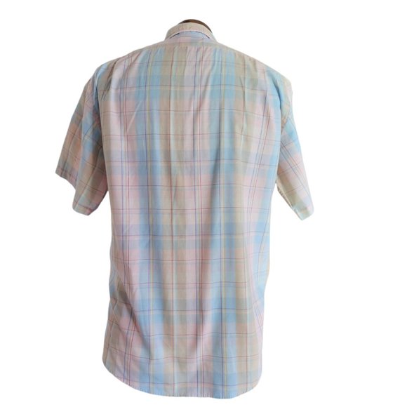 VTG ENRO Men's Plaid Button Front Short Sleeved Shirt Size Large - Picture 2 of 9